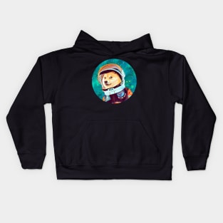 To the Moon Doge Astronaut: Crypto Dogecoin Shiba Inu Meme Kids Hoodie